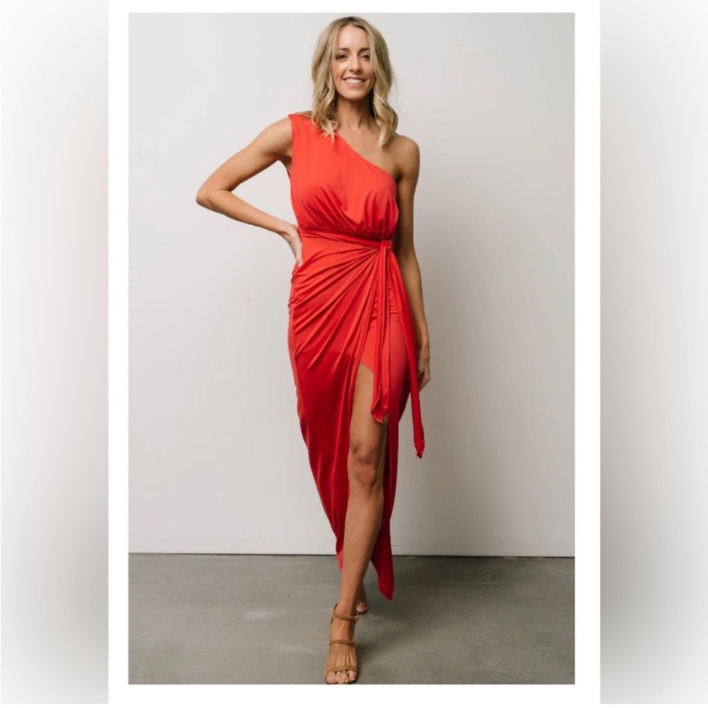 NWT Baltic Born One Shoulder Pink Coral Dress Size Small